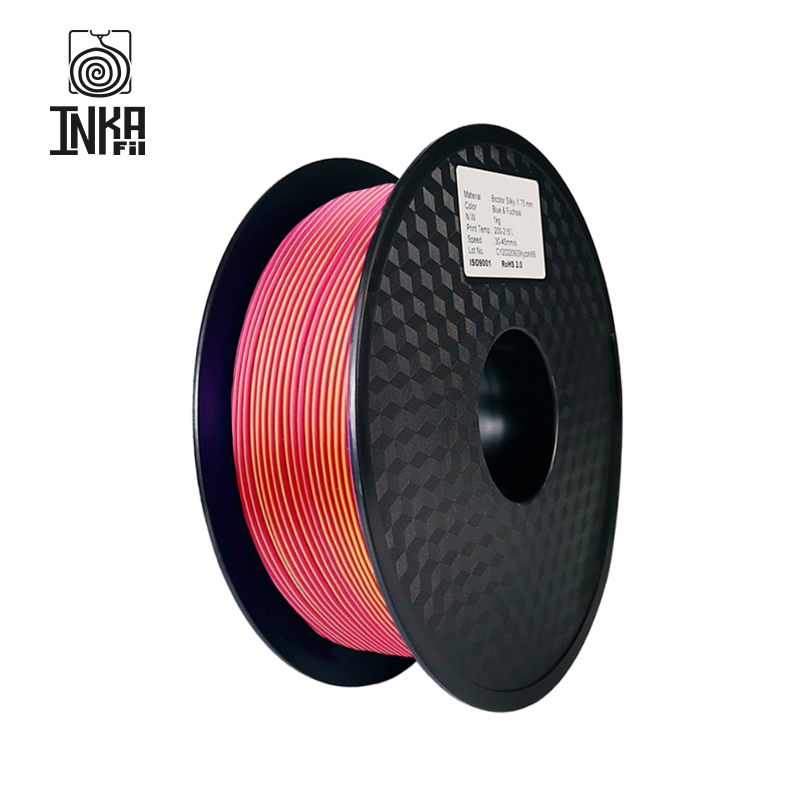 sedoso-bicolor-orofucsia InkaFil PLA Seda Bicolor - Oro y Fucsia 1 kg (1.75 mm) - Imagen 1